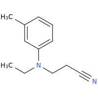 N-乙基-N-氰乙基间甲苯胺化学结构式